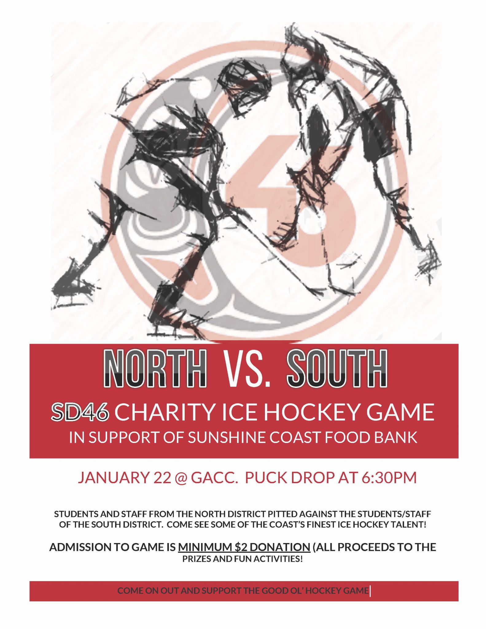 North Vs. South Hockey Game is on January 22nd | School District 46