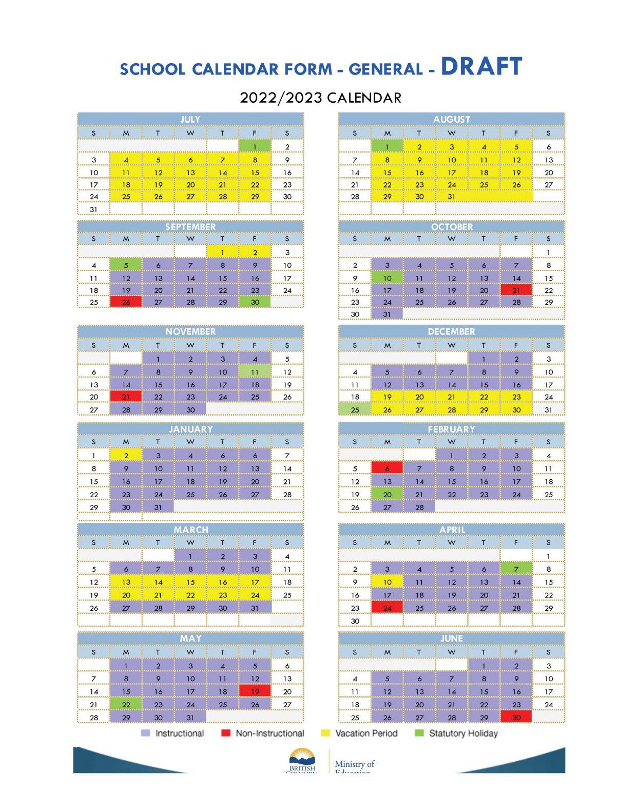 Draft 2022-2023 School Calendar | School District 46