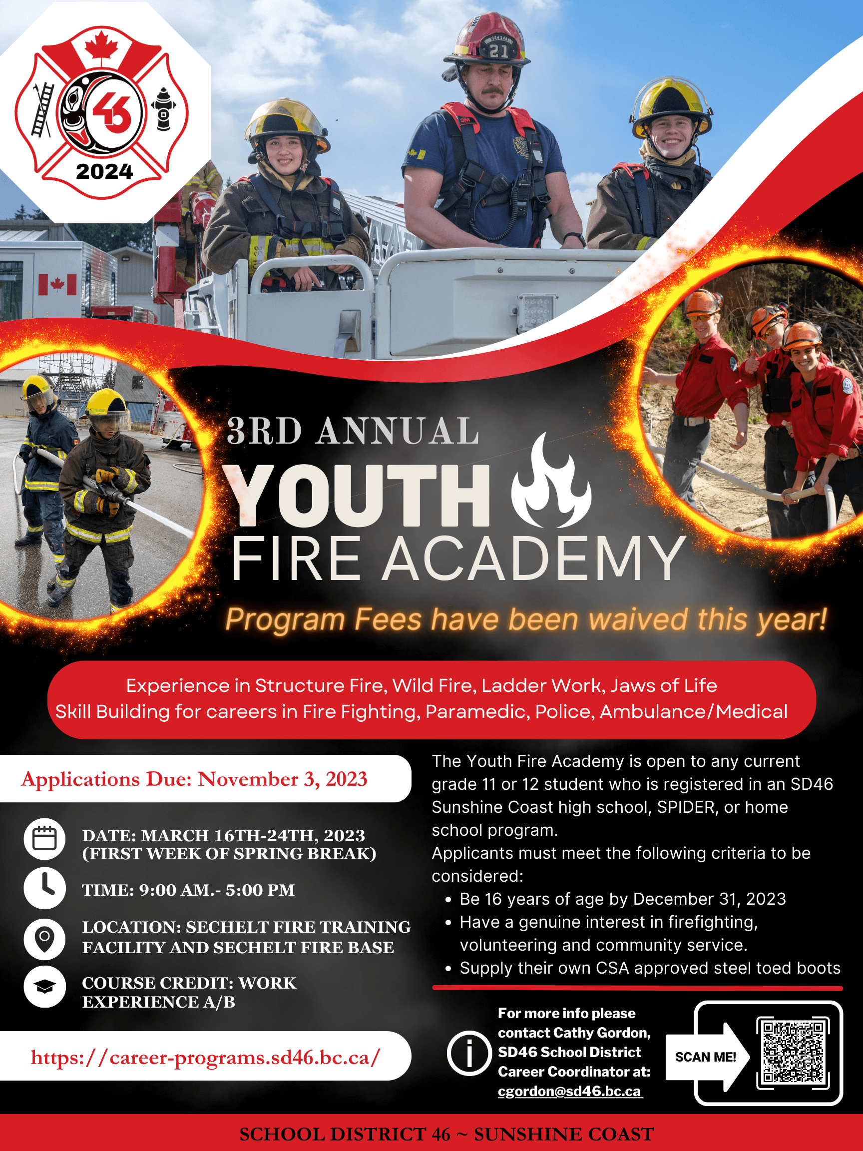 Apply Now Firefighter Academy 2024 School District 46   School District 46 Youth Fire Academy 2023 2024 1 